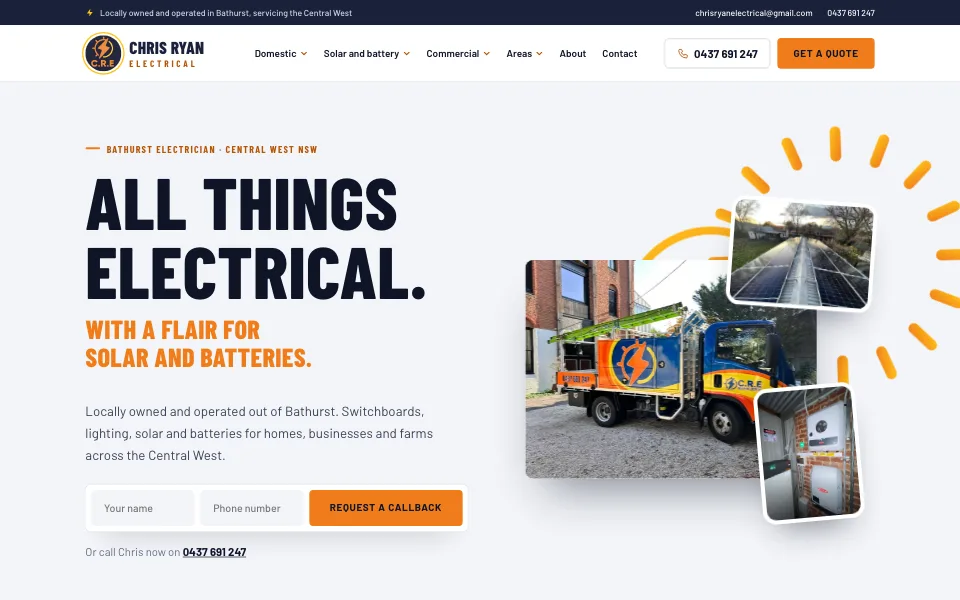 Home page of Chris Ryan Electrical